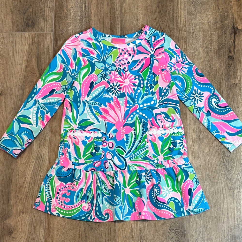 Lilly Pulitzer Kids Floral Dress in Pink, Blue & Green